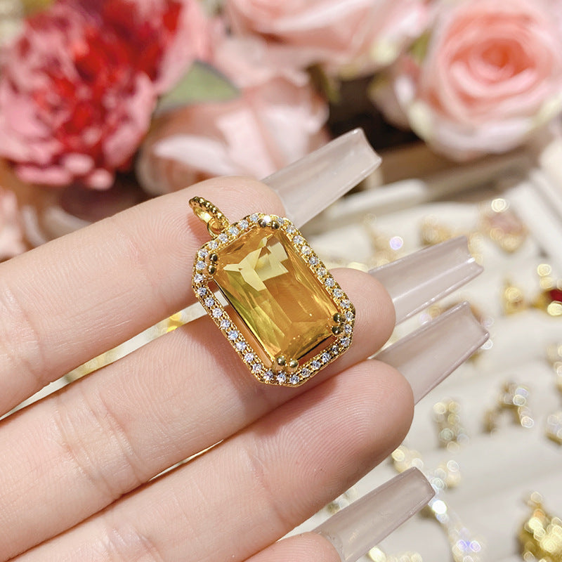 珠宝首饰山茶欧美重工高定珠宝超大吊坠女 镀18K黄金璀璨锆钻复古奢华项坠