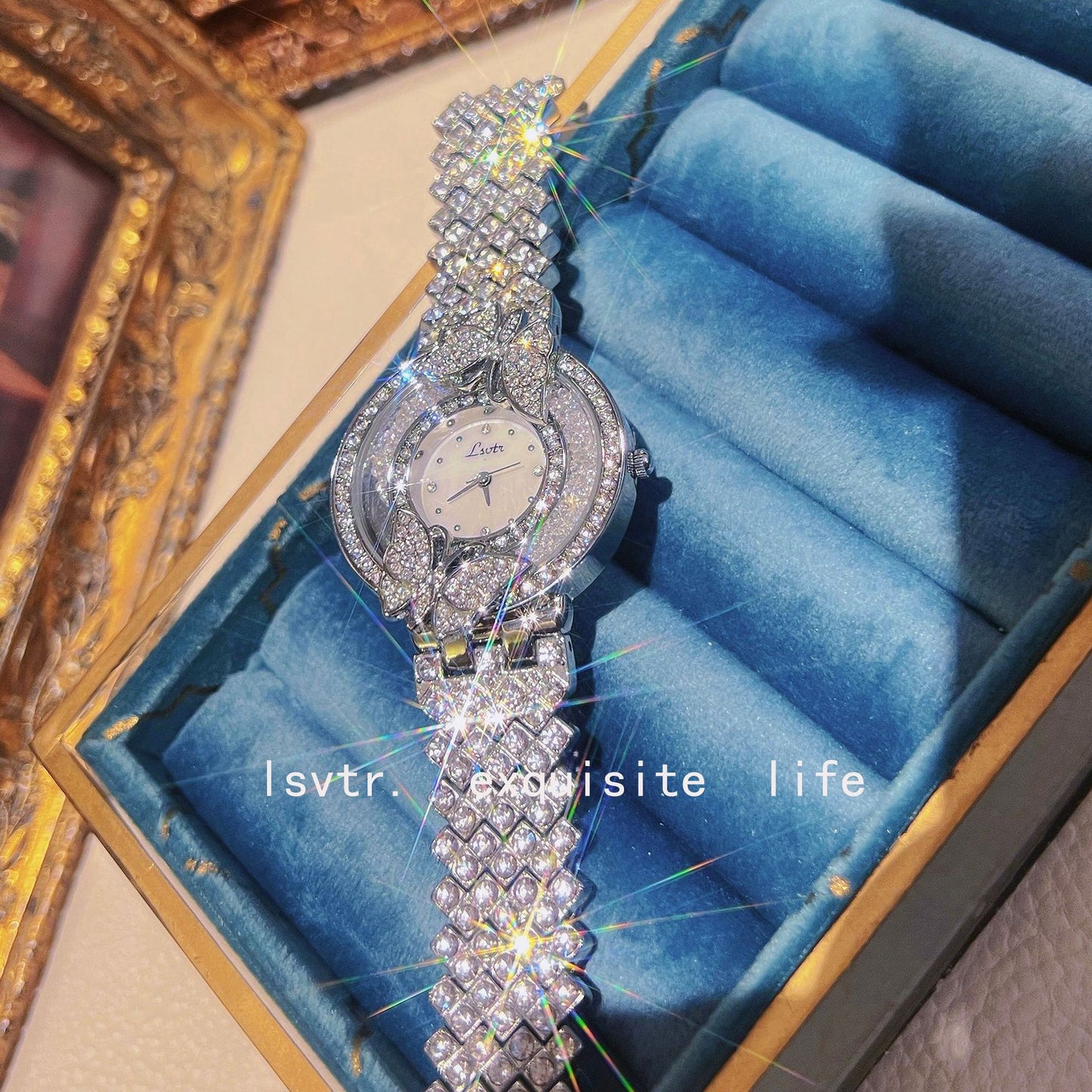 Fashion women's watchLsvtr Tik Tok Live Stream Cross-Border Hot Watch Starry with Diamonds Affordable Luxury Fashion Niche Women's Watch