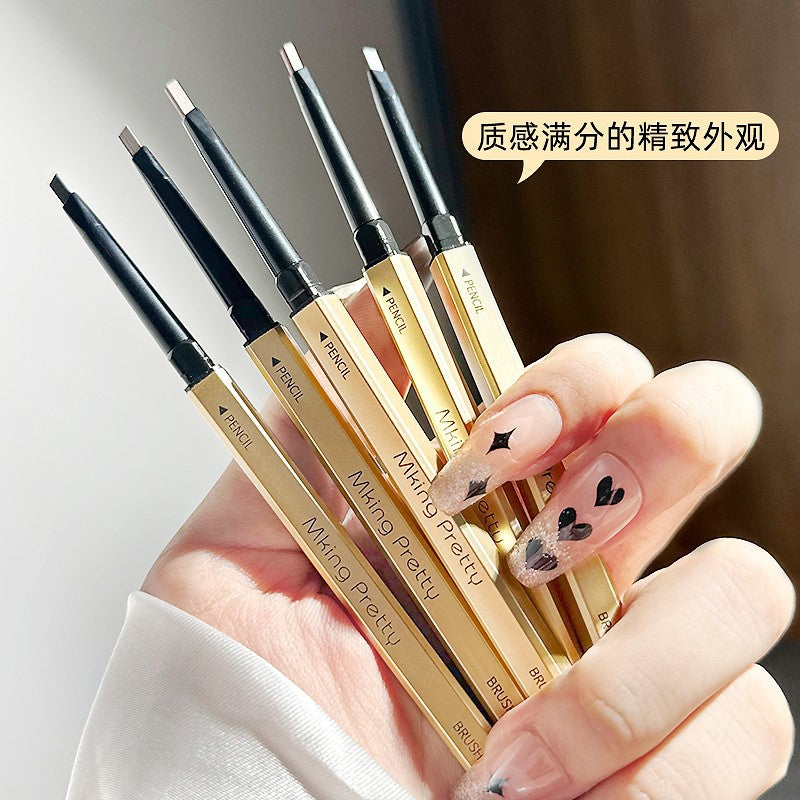 MK小金条双头眉笔防水超细三角头极细防水汗持久不脱色不晕染自然蜜束