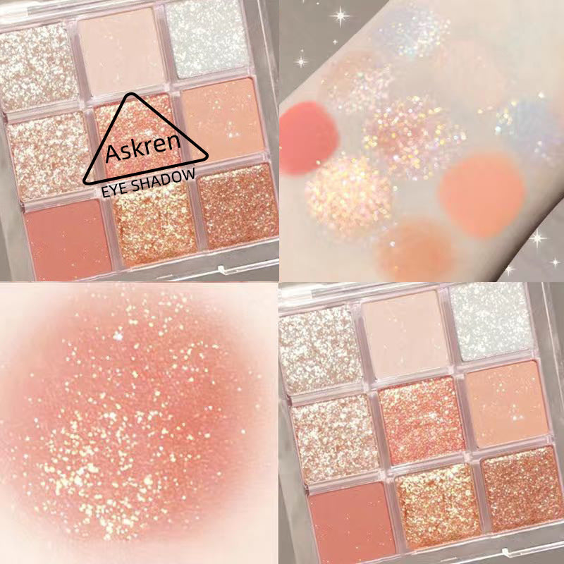 Eyeshadow Earth Beauty Eyeshadow Makeup Siyam na kulay Glitter Glitter Pearl matte