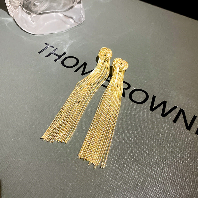 925银针金属流苏耳环欧美时尚设计感耳钉耳坠个性简约耳饰批发女
