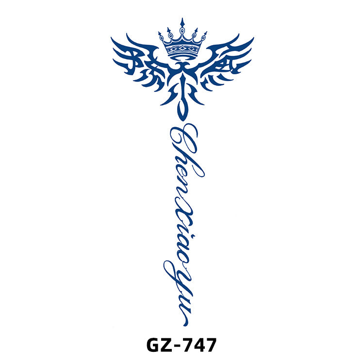 Free shipping Tattoo Cross-Border Herbal Semi-Permanent Tattoo Sticker Men's and Women's Waterproof Sweat-Proof Juice Half Sleeve Real-Proof Tattoo Letter Sticker Tattoo