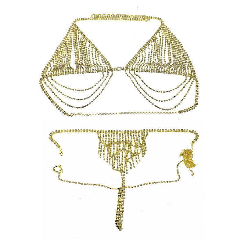 Fashion jewelry Amazon new exaggerated sexy rhinestone body chain fashion stage party dress beauty body chain