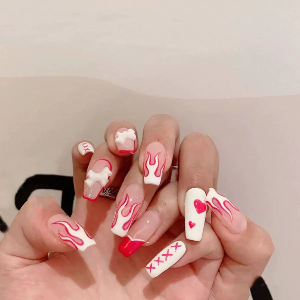 (Hand made nail) European and American long wearable nail patches, fake nail patches, student detachable internet celebrity ballet armor