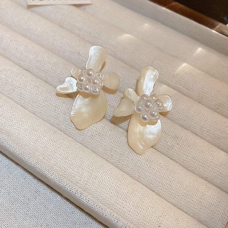 真金电镀银针渐变水晶蝴蝶结流苏耳环韩国时尚气质耳钉几何耳坠女