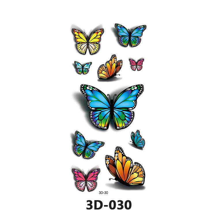 Free shipping Tattoo In Stock Wholesale 3D Butterfly Waterproof Sweatproof Female Stereo Emulational Creative Temporary Stickers Europe and America Cross Border Butterfly Tattoo Sticker