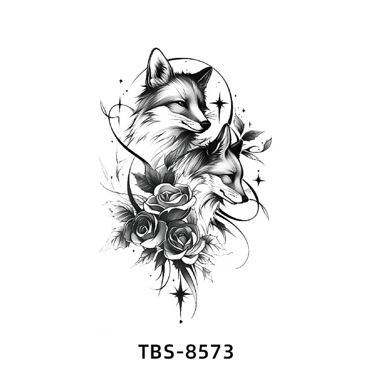 Free shipping Tattoo In Stock Wholesale Small Full Arm Tattoo Sticker Waterproof Sweatproof Animal Color Half Sleeve Arm Flower Tattoo Sticker Paper Tattoo
