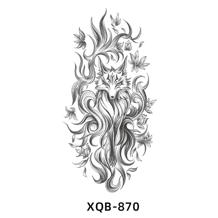 Free shipping Tattoo Small Full Arm Animal Tattoo Tattoo Sticker Half Sleeve Simulation Waterproof Black and White, Colored Flower Men and Women Tattoo Sticker Paper Wholesale