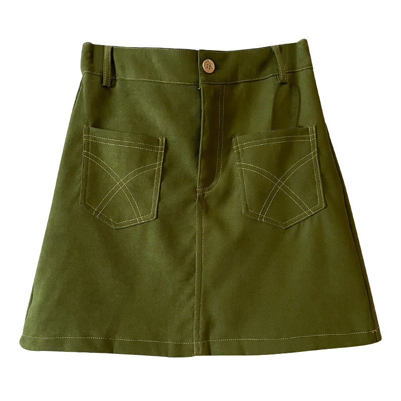 Dopamine dress Free shipping Tattoo Korean version of dopamine wear fashion temperament autumn new women's clothing knitted cardigan long sleeve green high waist short skirt tide