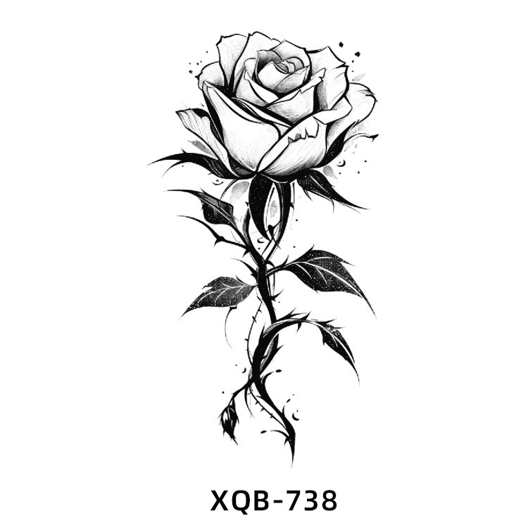 Free shipping Tattoo In Stock Wholesale Small Full Arm Tattoo Sticker Waterproof Sweatproof Tiger Animal Flower Men and Women Black and White, Colored Tattoo Sticker Paper