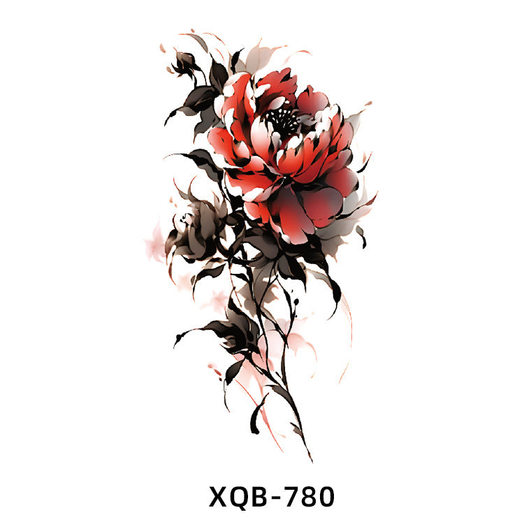 Free shipping Tattoo Factory Wholesale Small Full Arm Flower Tattoo Sticker Half Sleeve Waterproof Big Picture Men and Women Black and White, Colored Animal Tattoo Sticker Paper