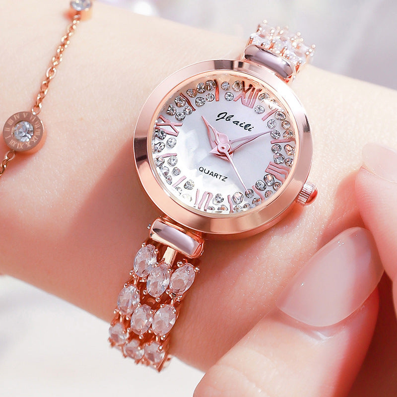 Women's fashion watch 2023 new fashion trend women's watch Korean casual explosive women's inlaid bracelet watch network red watch