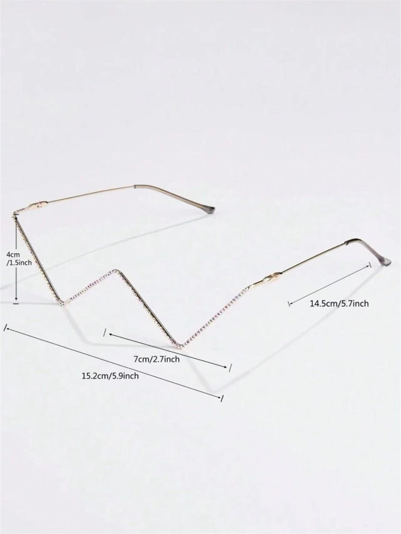 Women's fashion glasses 2023新款跨境镶钻眼镜女潮欧美ins风半框街拍V型装饰镜架男W型