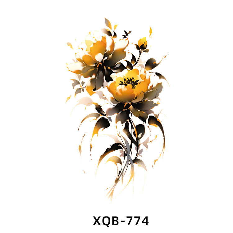 Free shipping Tattoo Factory Wholesale Small Full Arm Flower Tattoo Sticker Half Sleeve Waterproof Big Picture Men and Women Black and White, Colored Animal Tattoo Sticker Paper