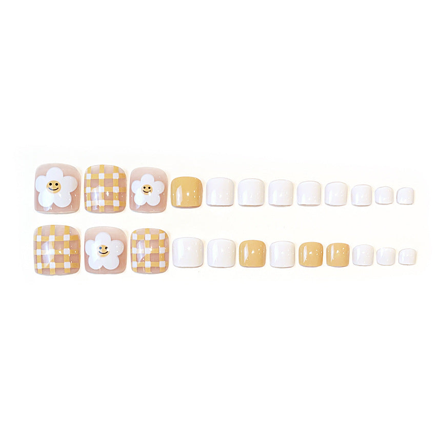 Fashion  nail New Fresh Manicure Wear Nail Ins Cute Flower Nail Patch Toenail Toenail Manicure J7