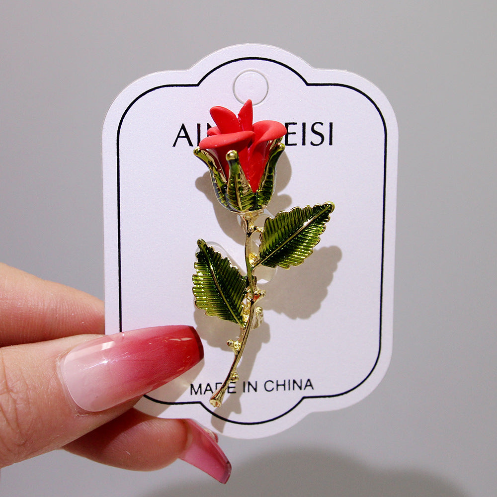配饰胸针韩版新款高级花朵胸针简约合金胸花防走光珐琅小清新珍珠别针配饰