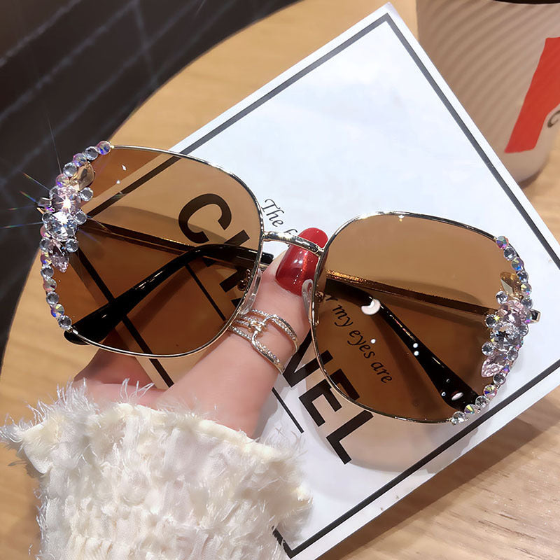 Women's fashion glasses 2023新款墨镜女士防晒防紫外线高级感大脸显瘦太阳眼镜潮牌夏时尚