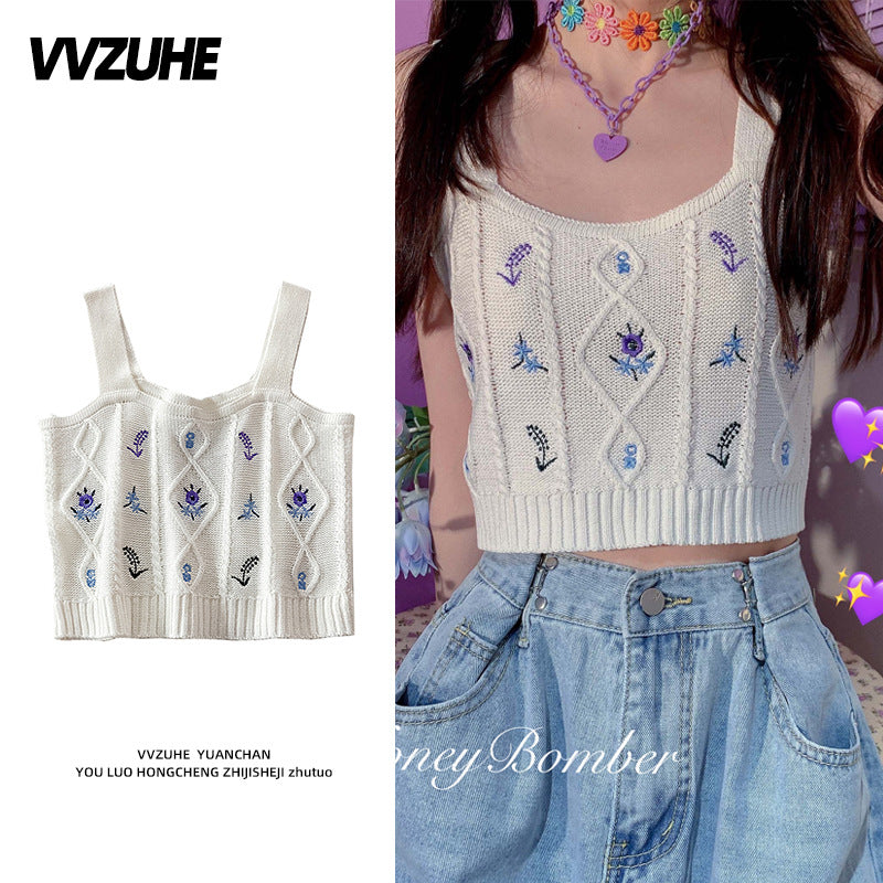 Dopamine tops Free shipping Tattoo Pink Dopamine Wear Seaside Small Suspender Female Sexy Neck Wear Vest Sweet Spicy Thai Top Spice Girl Summer