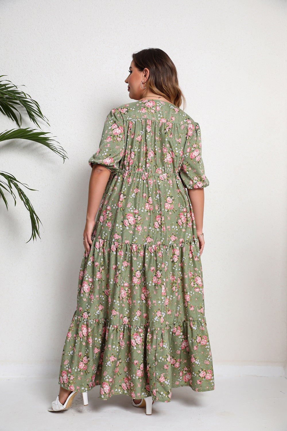 Fashion women's wear 2024 plus Size Women's Clothing Summer New Bohemian Print Loose Dress Sq0217