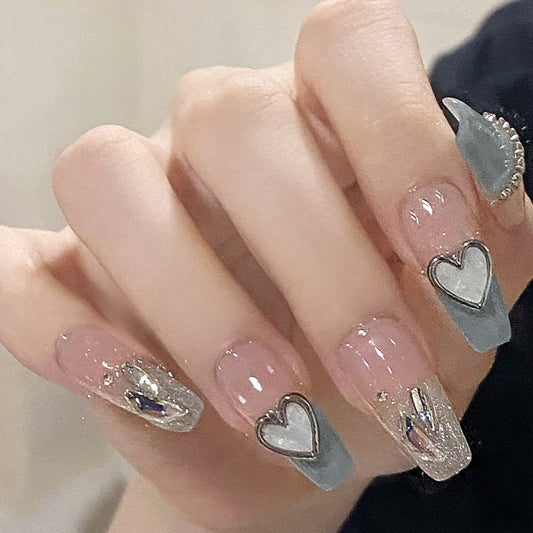 Fashion  nail New Nail Beauty Wear Nail Ins Advanced Pure Desire Wind Nail Patch Wear Nail Love Heart Nail Stickers A34