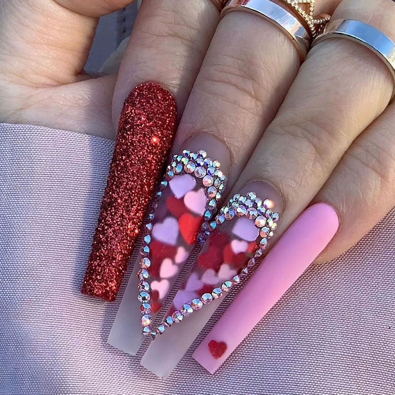 (Hand-made nail) The dark fairy in Europe and America is dying, the magic mirror powder is white, and the finished nail product, Millennium Spice Girl fake nails patch, is worn for a long time.