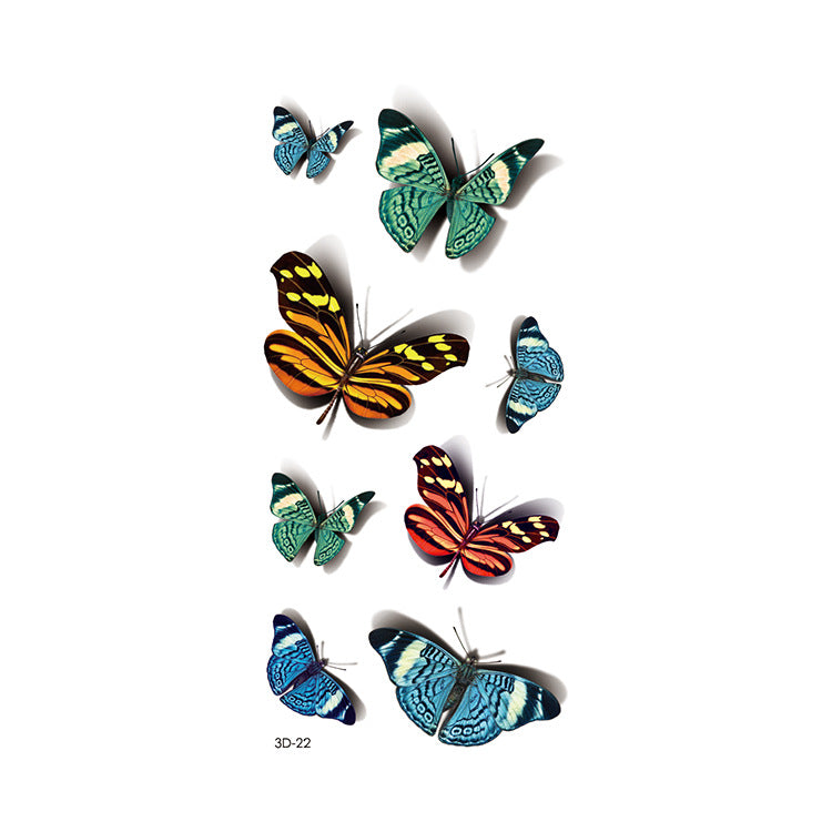 Free shipping Tattoo In Stock Wholesale 3D Butterfly Waterproof Sweatproof Female Stereo Emulational Creative Temporary Stickers Europe and America Cross Border Butterfly Tattoo Sticker