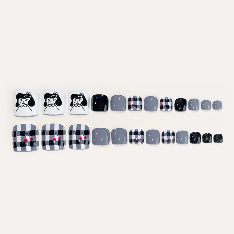 Fashion  nail Fresh Manicure Wear Nail Ins Cute Girl Mori Style Nail Patch Toe Nail Toe Nail Manicure J9