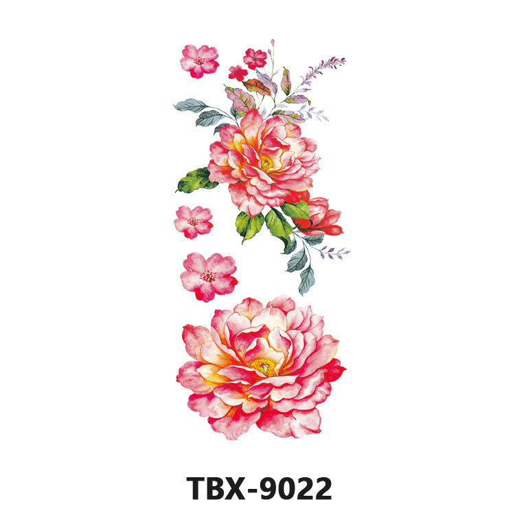 Free shipping Tattoo Waterproof Sweatproof Female Flower Tattoo Sticker Paper Plant Flower Party Sexy Rose Peony Plum Tattoo Sticker Tattoo