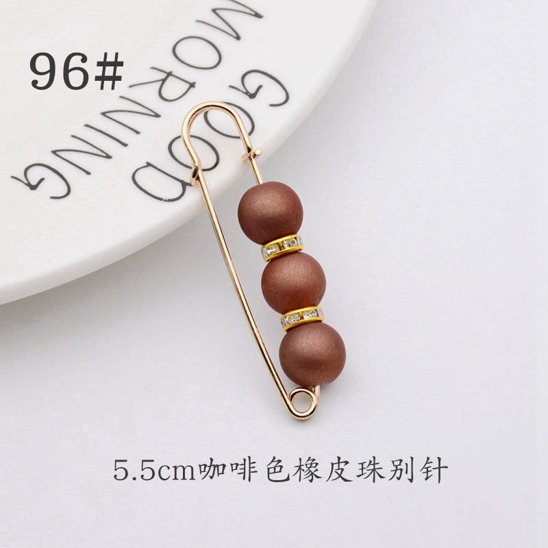 配饰胸针防走光珍珠胸针 女一字高档胸花别针蝴蝶插针丝巾扣 裙口收腰神器