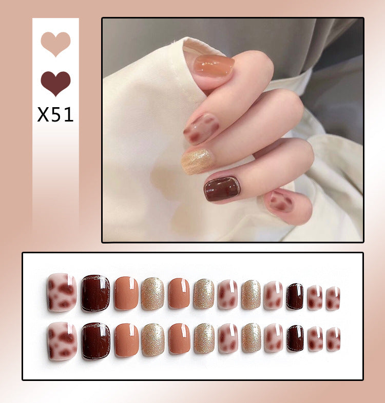 Fashion  nail Handmade Wear Nail Wholesale Internet Hot Diamond in the Debris Butterfly Glitter Nail Tips Finished Product Nail Patch Jelly Glue