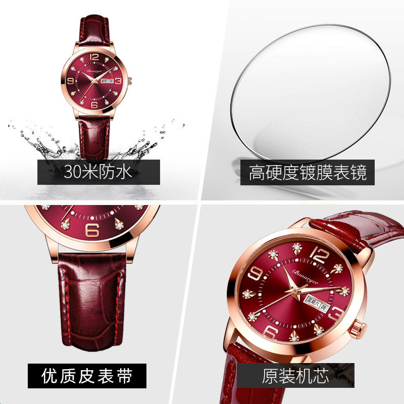 Fashion women's watchBrand Popular High-End Waterproof Luminous Women's Watch Women's Quartz Watch Niche High Sense Student Watch Women's Watch