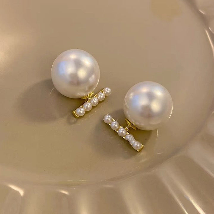 法式优雅珍珠几何耳环时尚个性设计感耳钉小众轻奢气质耳饰批发女