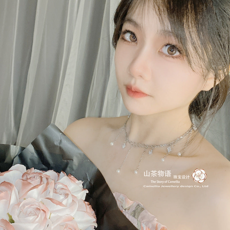 Camellia原创设计欧美跨境腰链二合一性感微镶夏日比基尼珍珠戒指