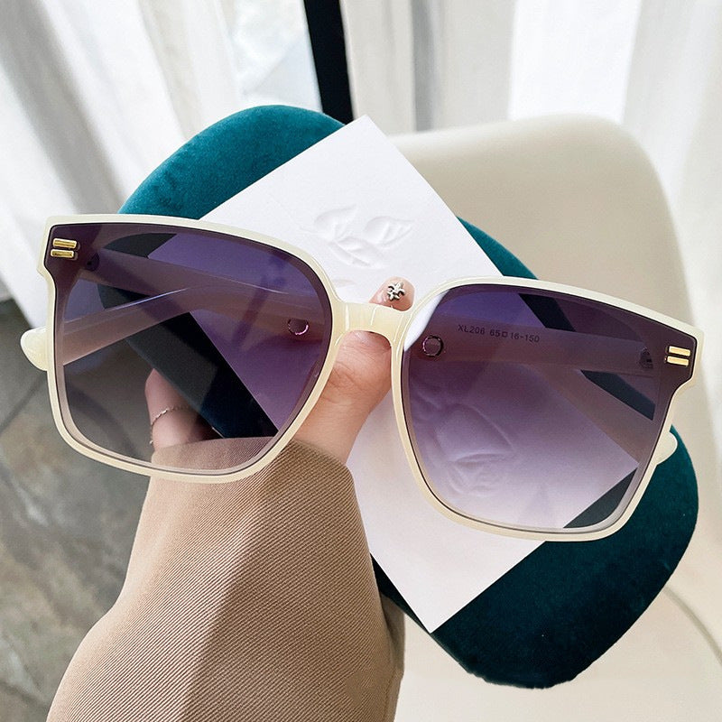 2024 New Mi Nail Square Large Frame High end Sunglasses with Small Red Book, Skinny Appearance, Sunshade for Men and Women Sunglasses Trend