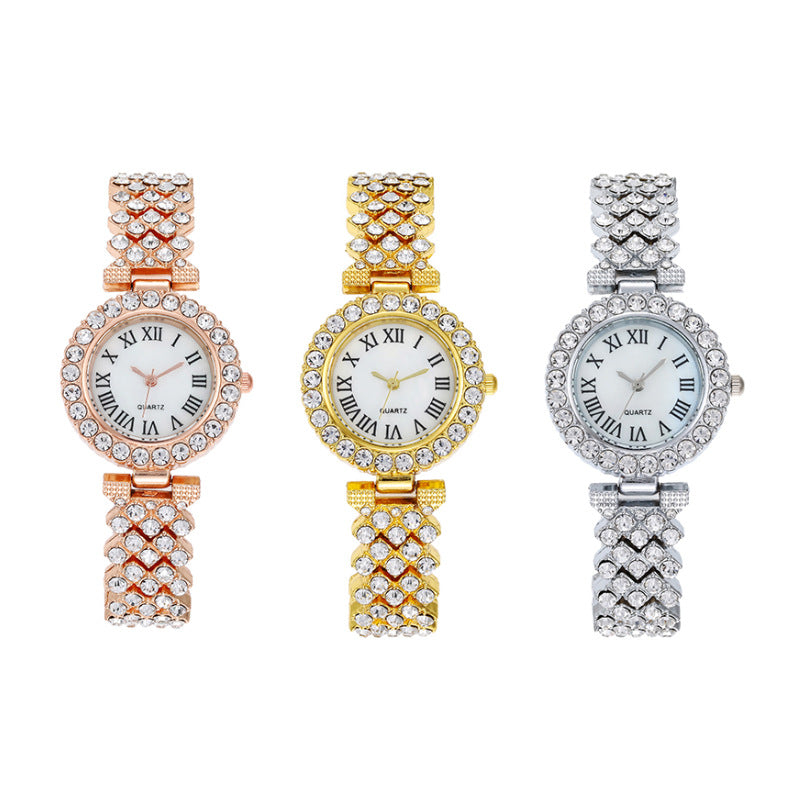 Fashion women's watchForeign Trade Popular Style Cross-Border Hot Sale Suit Fashion Diamond Women's Watch Women's Watch Bracelet Women's Watch Factory Wholesale