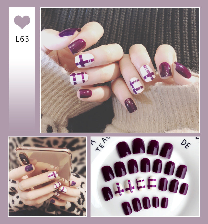 Fashion  nail Internet Celebrity Fake Nail Patch Wear Armor Finished Product Nail Tip Nail Stickers Disassembly Nail Patch Female Removable Nail Stickers