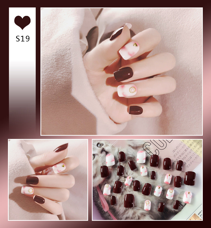 Fashion  nail Tina Wear Fake Nails Manicure Bridal Patch 24 Pieces Fake Nails Waterproof Nail Shaped Piece Collection