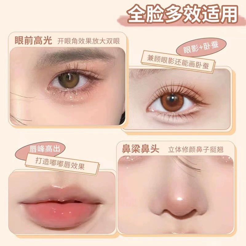 一抹成型懒人珠光眼影盘眼影棒棒高光卧蚕笔防水防汗持久不脱妆提亮不晕妆