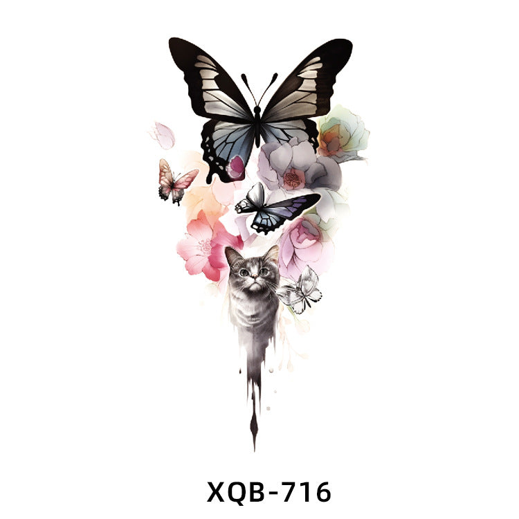 Free shipping Tattoo New Small Full Arm Animal Tiger Half Sleeve Tattoo Sticker Waterproof Sweatproof Men's and Women's Flower Arm Tattoo Sticker Paper Factory Wholesale