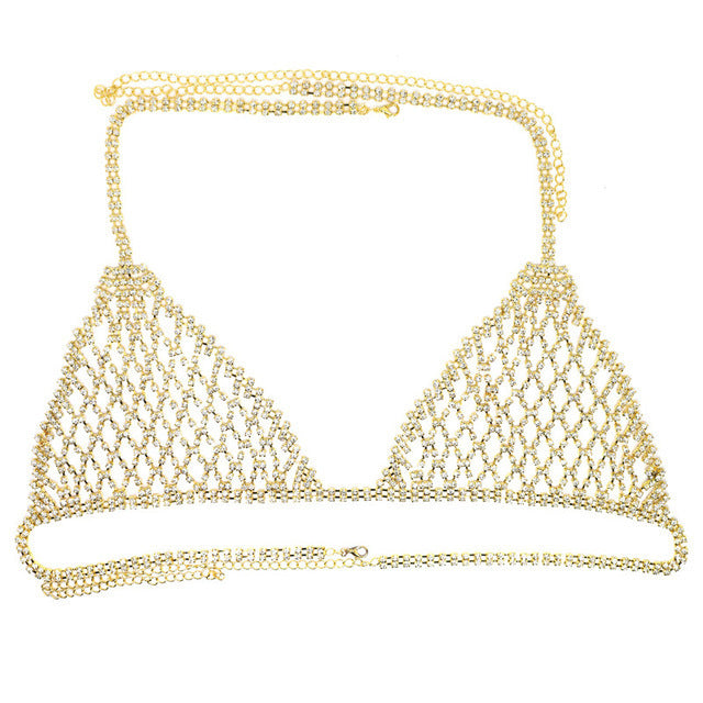 Fashion jewelry Europe and the United States cross-border explosions body chain exaggerated rhinestone bikini chest chain underwear sexy nightclub style body chain