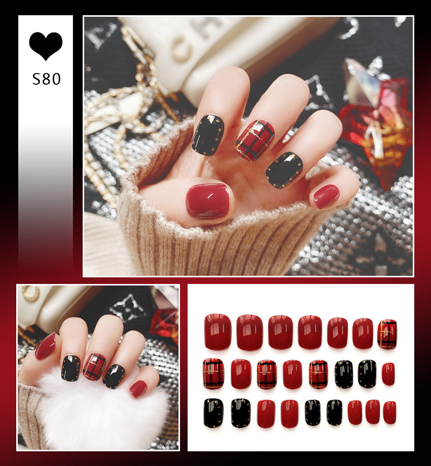 Fashion  nail Tina Finished Nail Beauty Nail Patch 24 Pieces Fake Finger Finished Nail Cute Patch Finished Product Collection