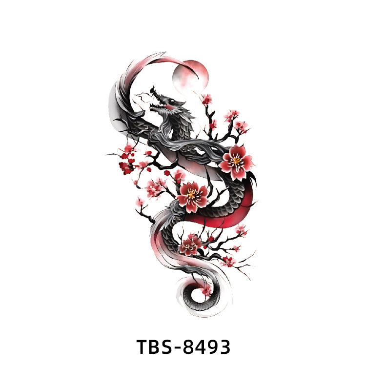 Free shipping Tattoo New Small Full Arm Tattoo Sticker Half Sleeve Tiger Lion Animal Arm Waterproof and Durable Cross-Border European and American Tattoo Sticker Paper