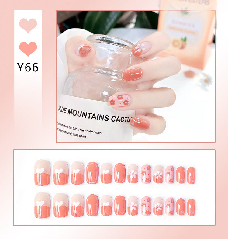 Fashion  nail Nail Stickers One Second Wearable Nail Sticker Wear Armor Nail Stickers Pure Desire Gradient Simple New Elegant