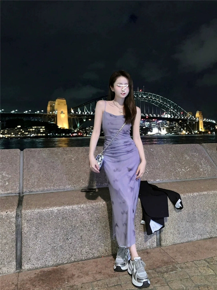 Fashion women's wear 2024 New French Style Temperament Sling Floral Slim-Fitting Dress Women's Summer Sexy Hot Girl MoM Hip Skirt