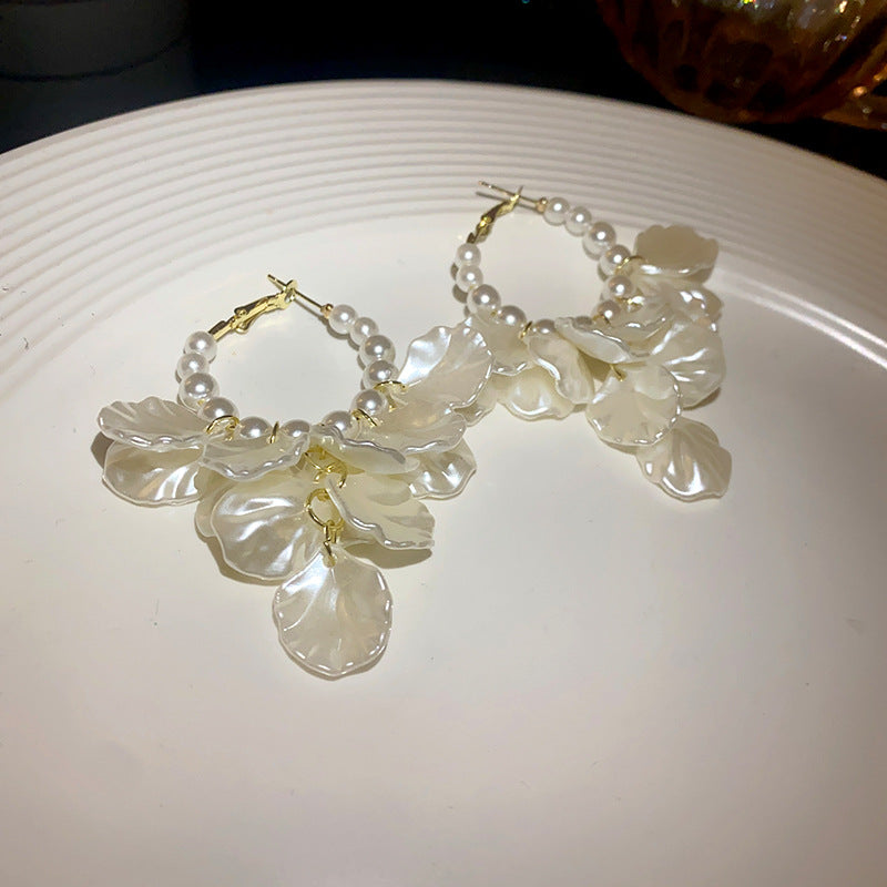 银针珍珠几何耳环法式复古小众设计感耳钉时尚气质高级感耳饰批发