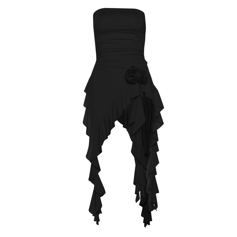 Free shipping  women's clothing  spring and summer new fashionable and sexy solid color waist strap chest wrap dress tops