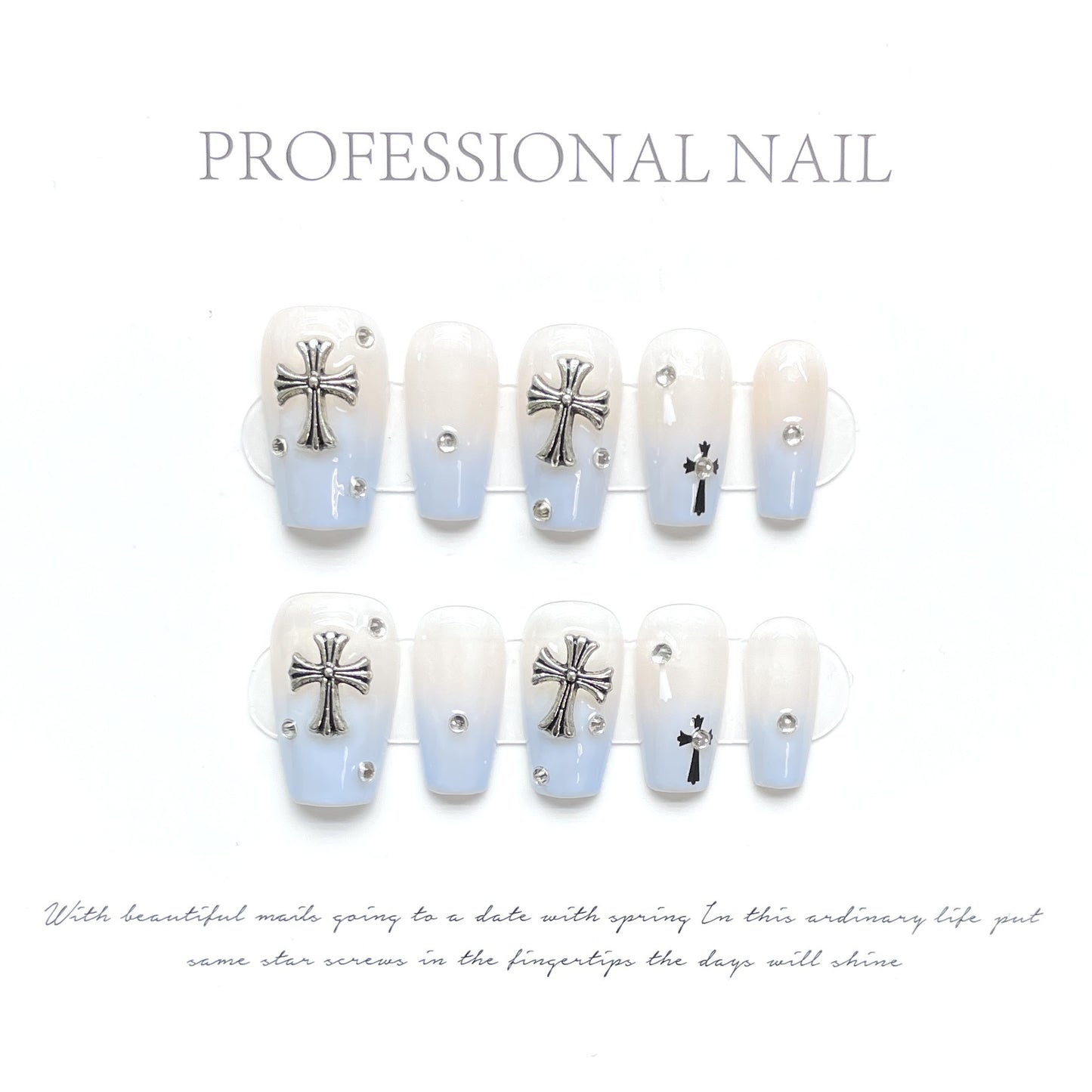 (reusable nail)Original real hand wearing Princess Jia French long gentle romantic manicure nail patch wholesale