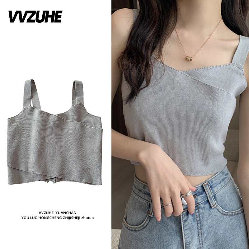 Dopamine tops Free shipping Tattoo Pink Dopamine Wear Seaside Small Suspender Female Sexy Neck Wear Vest Sweet Spicy Thai Top Spice Girl Summer