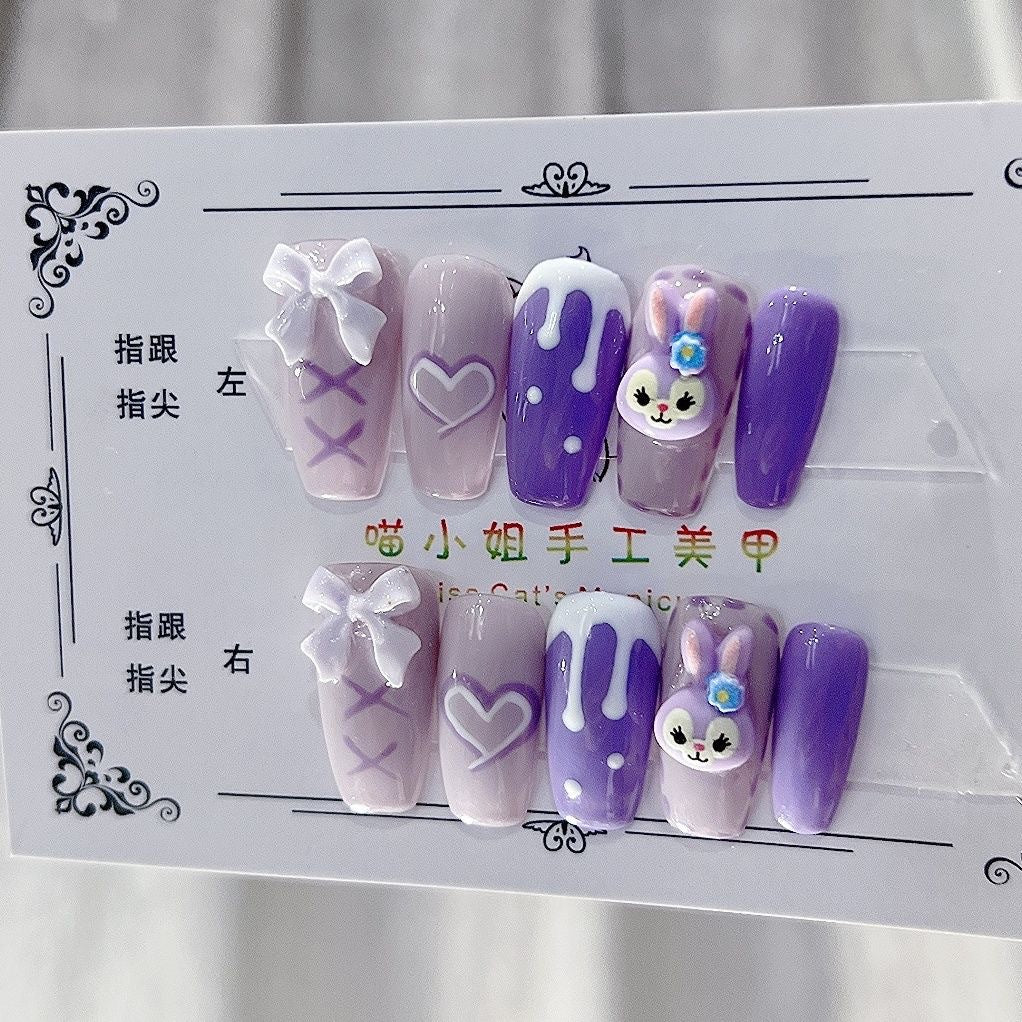 Miss Meow Handmade Manicure Ins Style Kaxing Delu Detachable Finished Patch