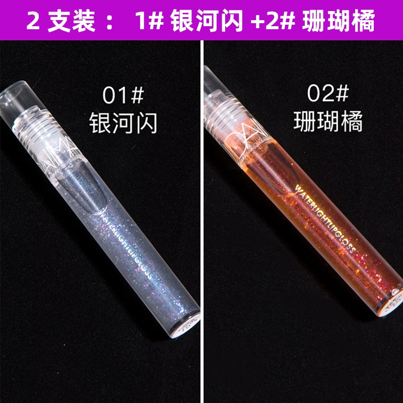 透明水光口红唇蜜珠光带闪镜面润泽唇釉嘟嘟玻璃唇保湿唇乳女学生平价
